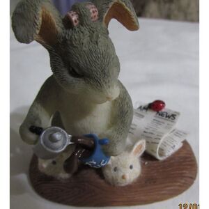 Charming Tails morning hare bunny rabbit figurine bunny slippers Easter bunny